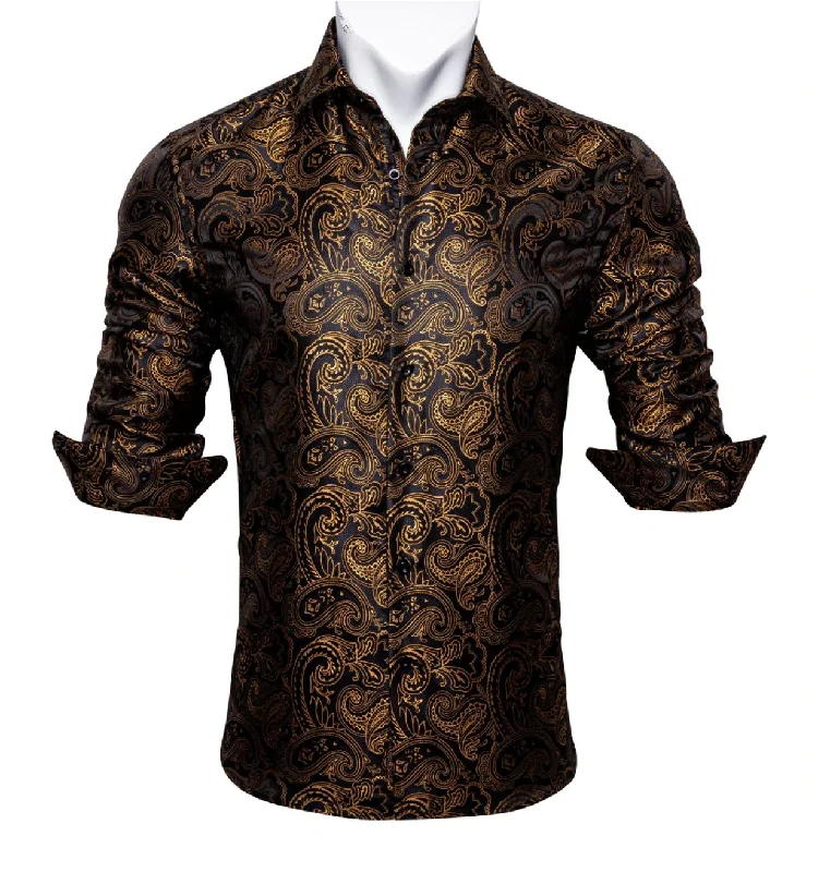 Black Golden Paisley Shirt.CY-1038