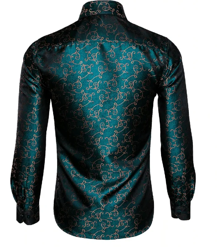 Novelty Green Floral Shirt.CY-0023