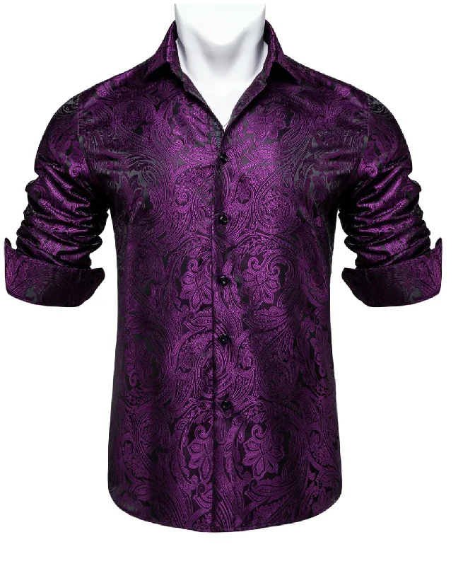 Purple Paisley Casual Shirts-CY-0009