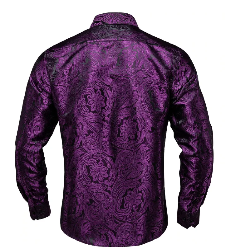 Purple Paisley Casual Shirts-CY-0009