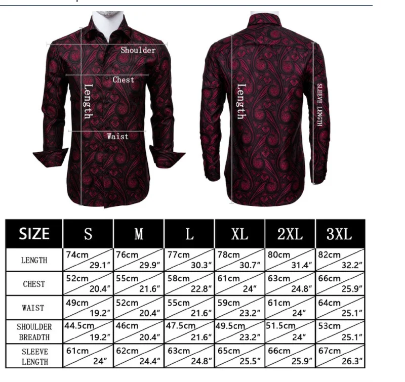 Black Orange Novelty Paisley Casual Shirts -CY-0013