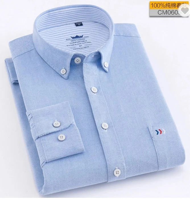 Light Blue  High -Quality Business and Casual shirt  Cotton Long sleeve