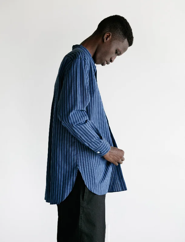 Mao Shirt II Blue Navy Stripes