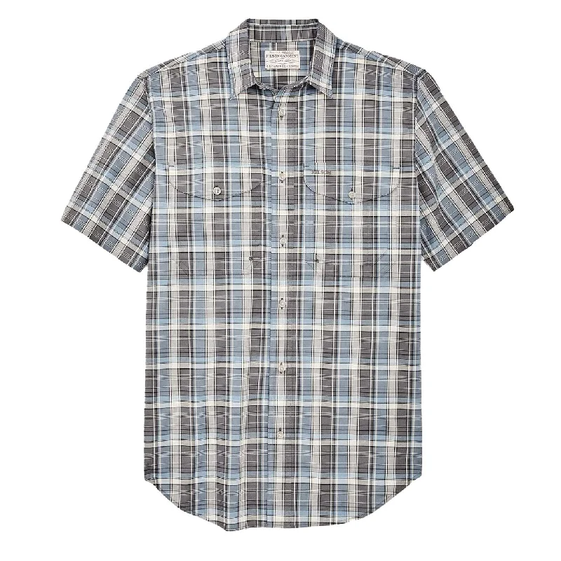 Filson Twin Lakes Short Sleeve Sport Shirt Gray / Blue / Cream