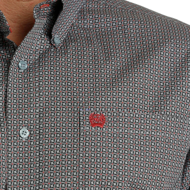 Cinch Men's Grey Geo Print Shirt