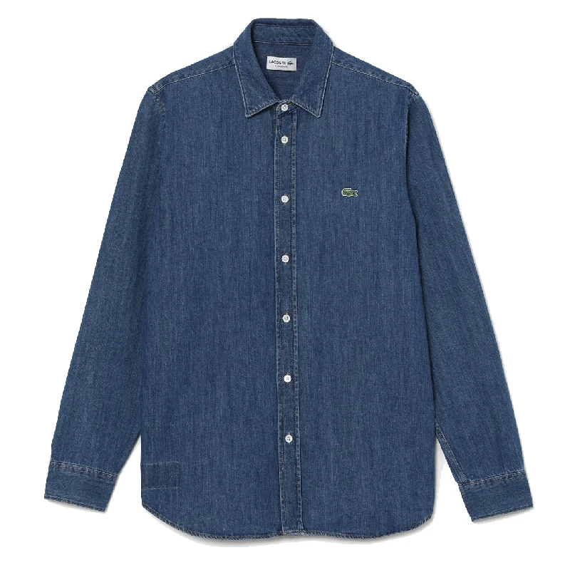 Lacoste Regular Fit Denim Shirt Blue