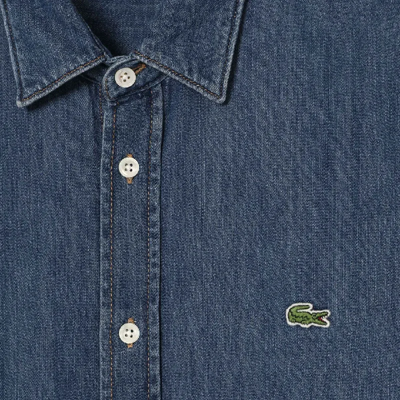 Lacoste Regular Fit Denim Shirt Blue