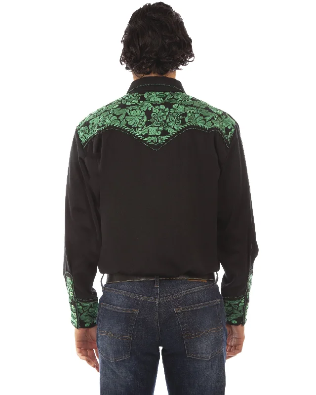 Men's Floral Tooled Western Shirt