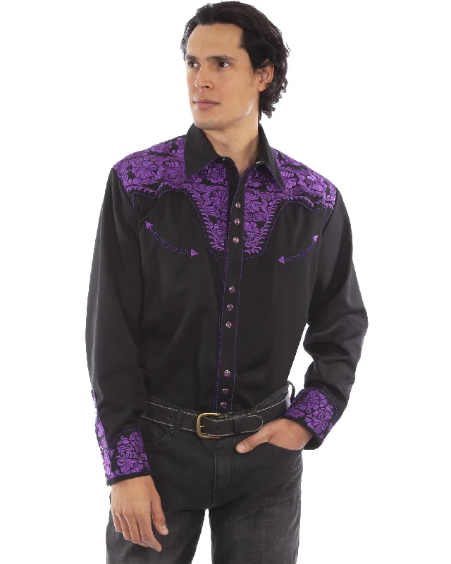 Men's Floral Tooled Western Shirt