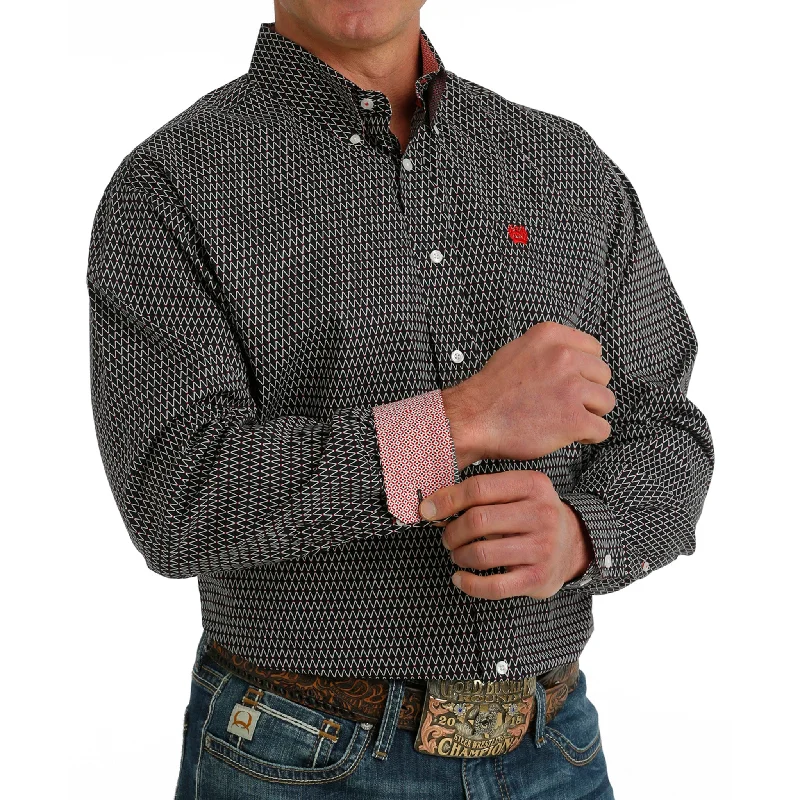 Cinch Men's Black Print Long Sleeve