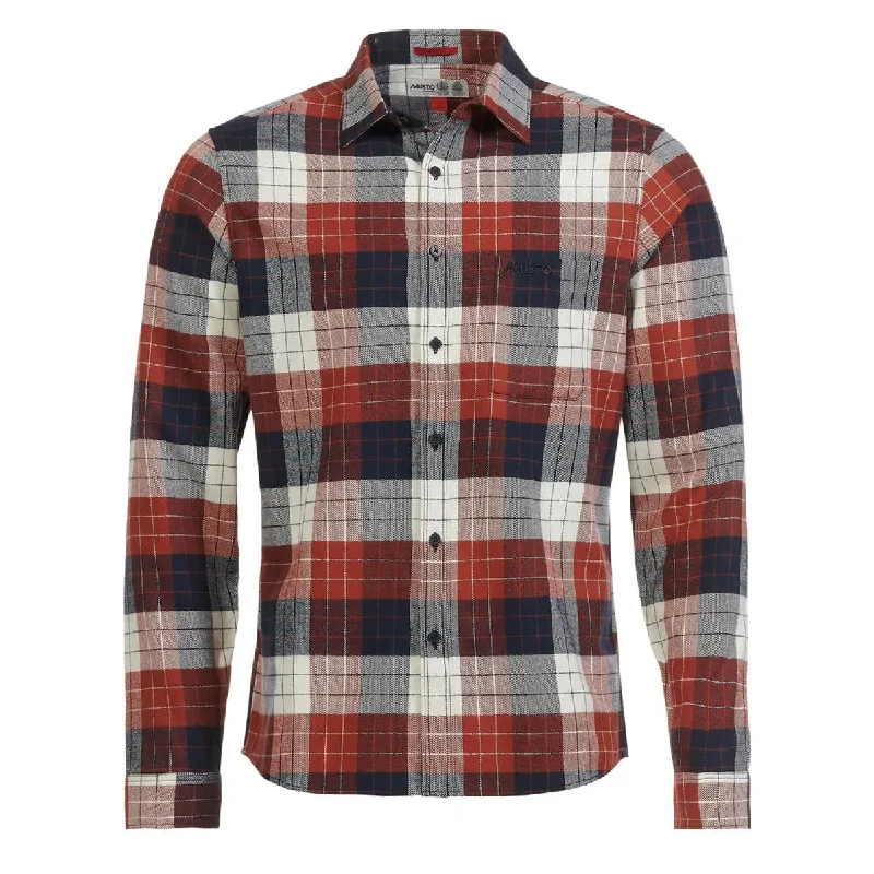 Musto Marina Plaid Long Sleeve Shirt Burnt Henna