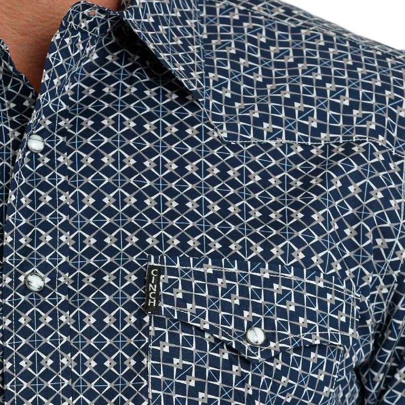 Cinch Men's Navy Geo Print Shirt