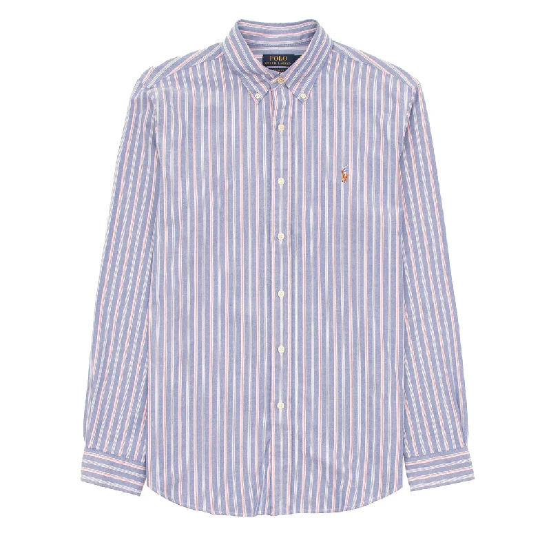 Polo Ralph Lauren Striped Oxford Shirt Blue Pink Multi