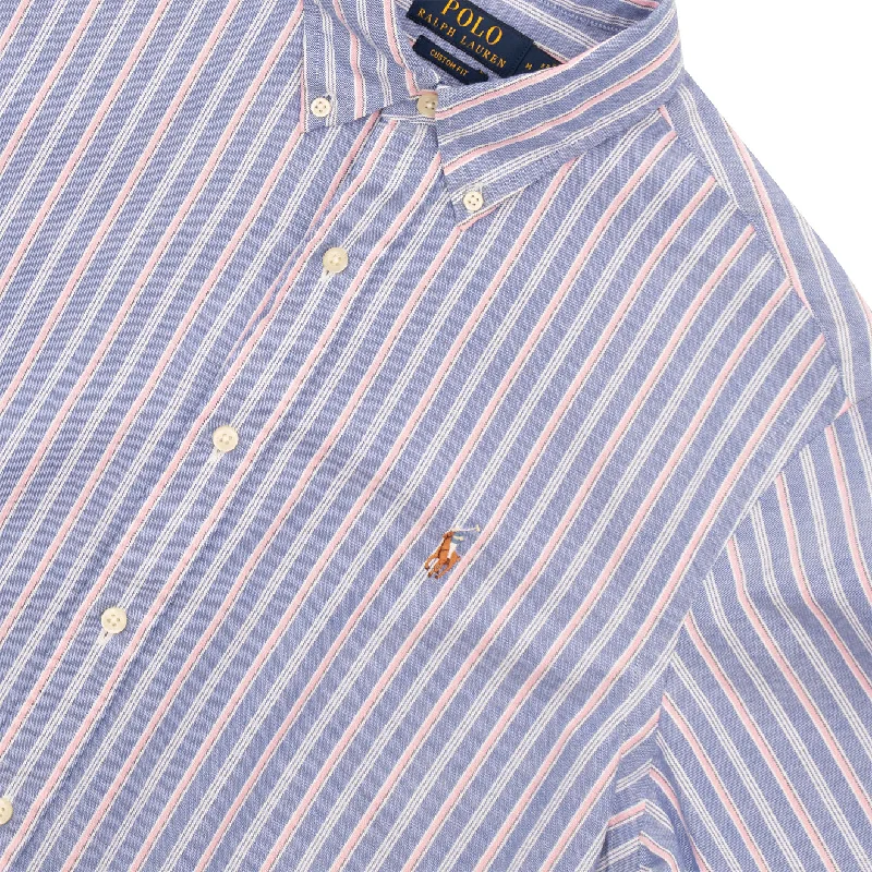 Polo Ralph Lauren Striped Oxford Shirt Blue Pink Multi