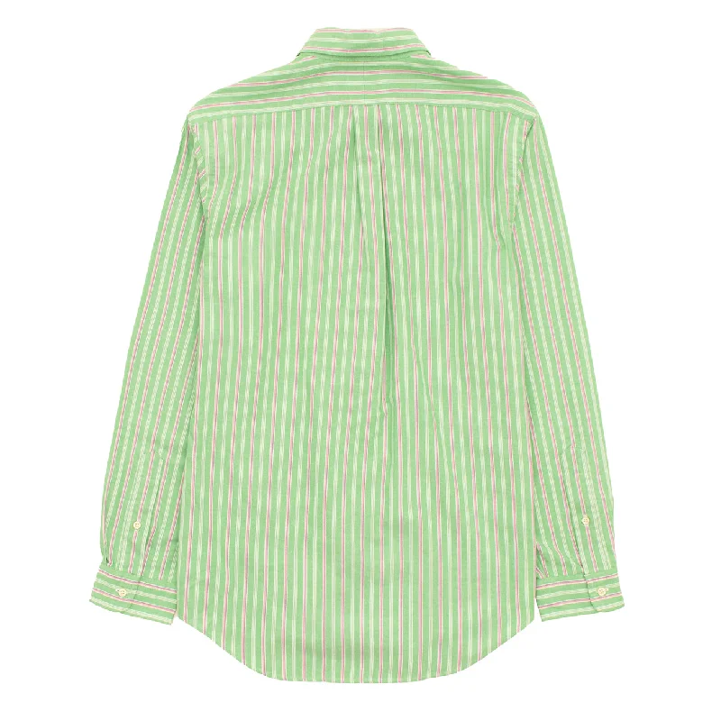 Polo Ralph Lauren Striped Oxford Shirt Green Pink Multi