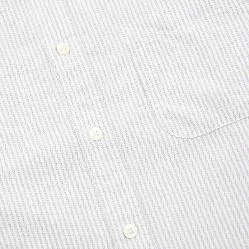 Portuguese Flannel L/S Oxford Button Down Belavista Shirt Stripe Lavanda