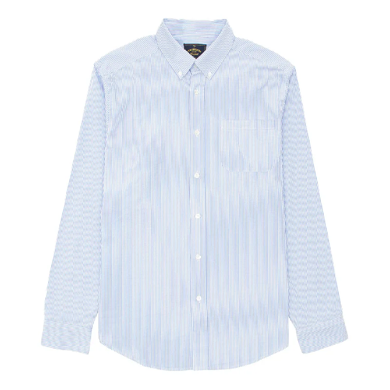 Portuguese Flannel L/S Seersucker Atlantico Shirt Stripe Blue