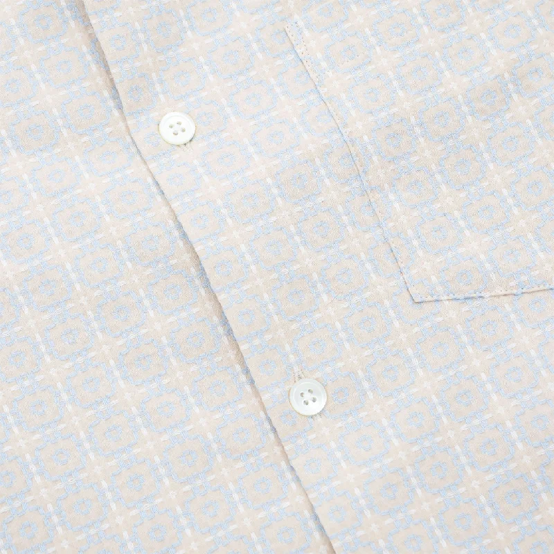 Portuguese Flannel S/S Camp Shirt Portuguese Tile Blue/Beige