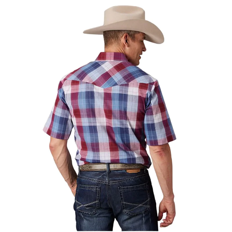 Roper Men's Red & White Plaid Short Sleeve