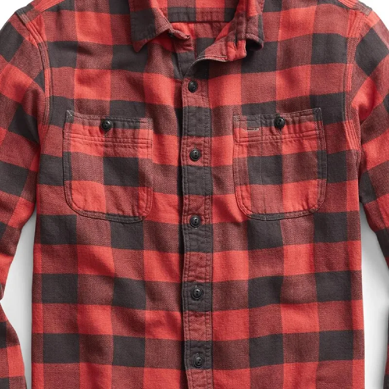 RRL by Ralph Lauren Farrell Workshirt Twill Plaid L/S Red / Black