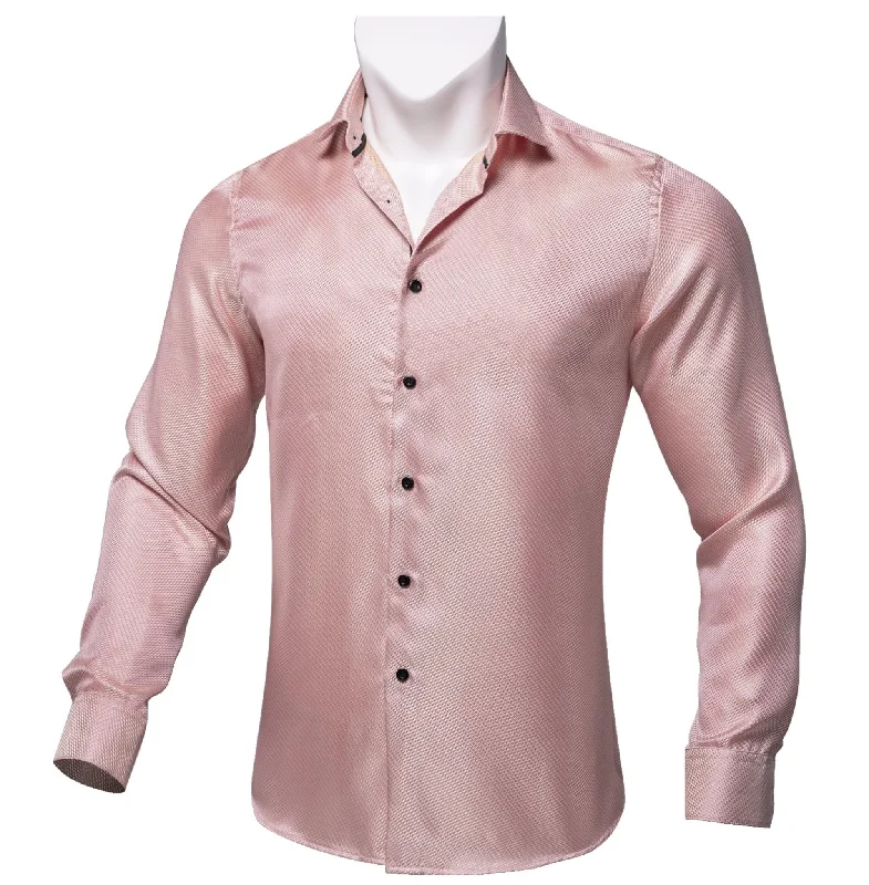 SIMON VON PINK SOLID SILK MEN'S SHIRT-CY2013