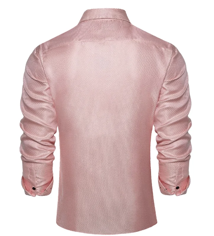 SIMON VON PINK SOLID SILK MEN'S SHIRT-CY2013