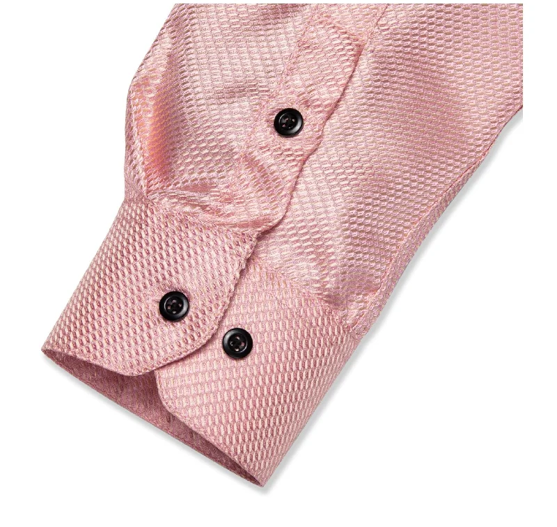 SIMON VON PINK SOLID SILK MEN'S SHIRT-CY2013