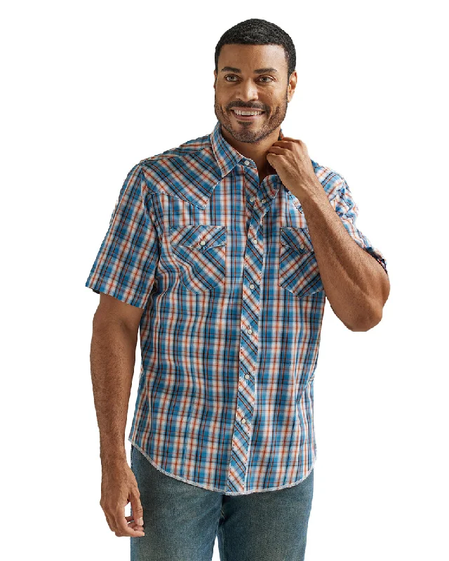 Men's Fashion Snap Short Sleeve Modern Fit Shirt