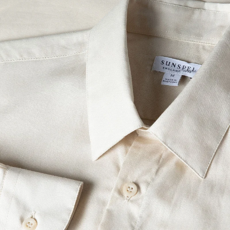 Sunspel Cotton Cashmere Shirt Ecru