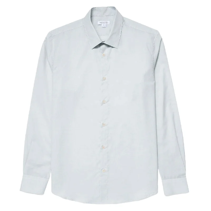 Sunspel Cotton Cashmere Shirt Light Blue