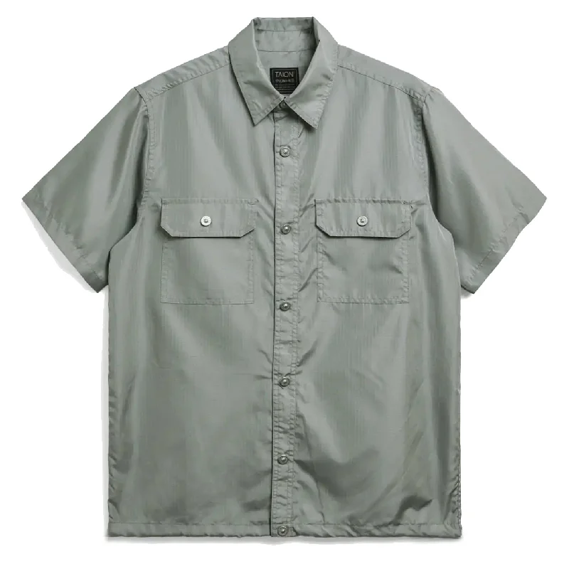 Taion Military Half Sleeve Shirt Dark Sage Green