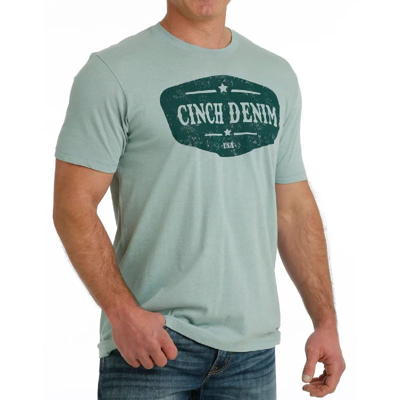 Cinch Men's Turquoise Logo Tee