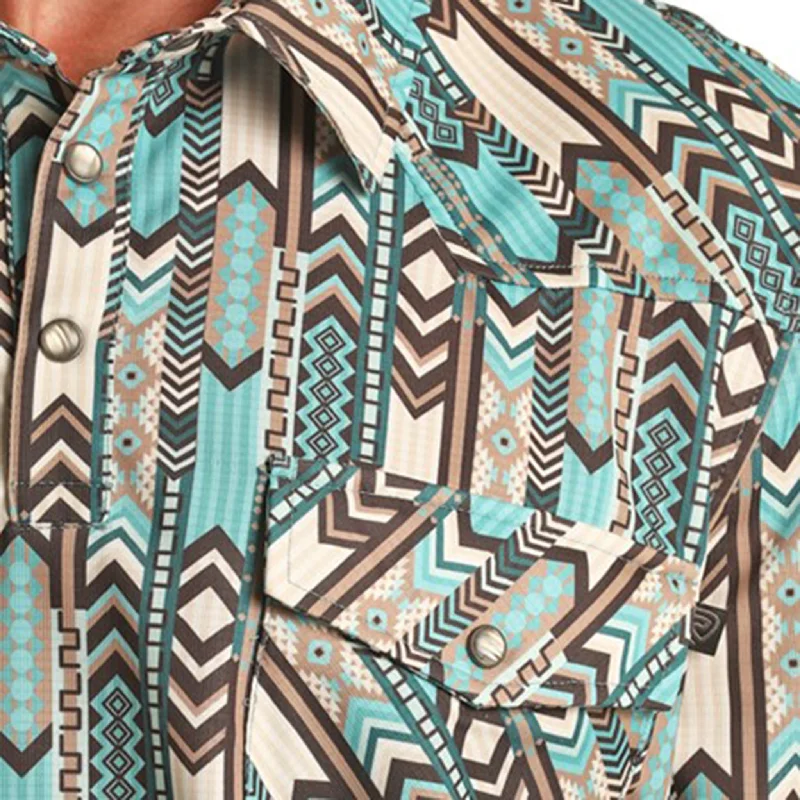 Rock & Roll Men's Turquoise & Brown SW Polo