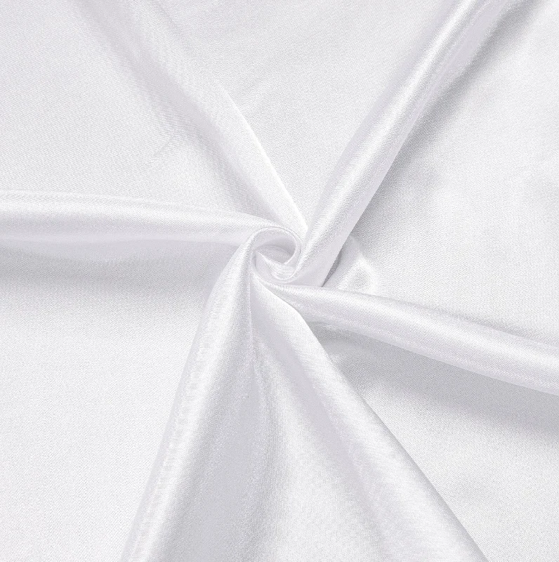 White Solid Satin Men's Long Sleeve Dress Shirt- CY-1642