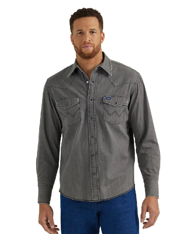 Men's Vintage Inspired Long Sleeve Denim Shirt