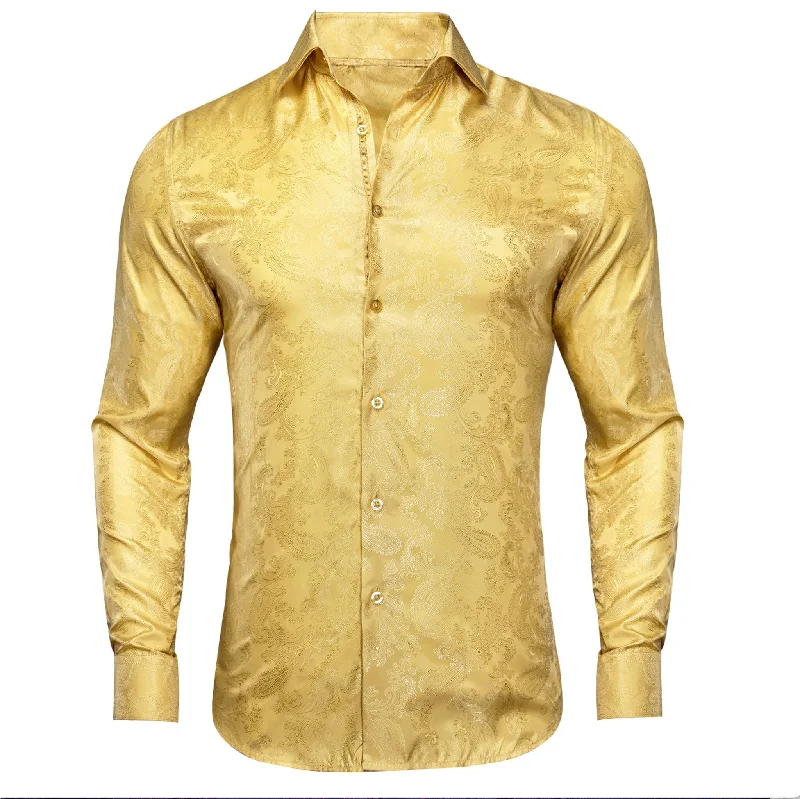 Yellow Golden Paisley Shirt- CY-1035