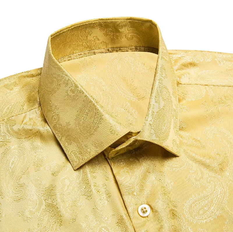 Yellow Golden Paisley Shirt- CY-1035