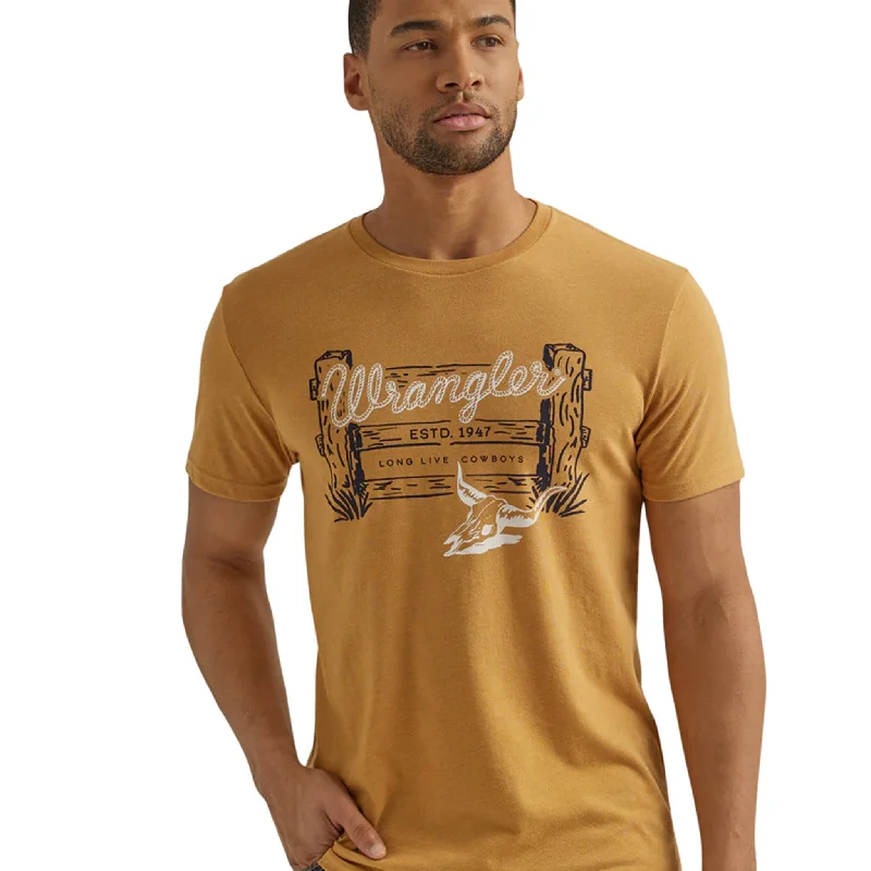 Wrangler Men's Yellow Long Live Cowboys Ranch Tee