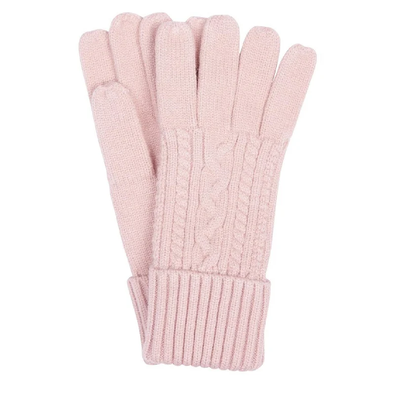 Barbour Womens Alnwick Knitted Gloves Rose Pink