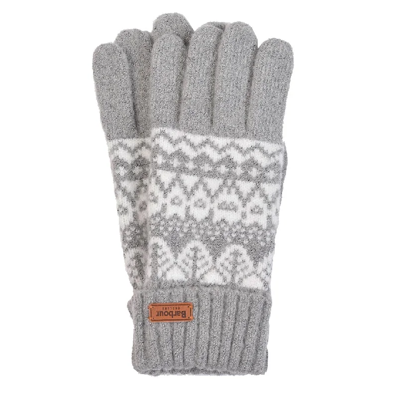 Barbour Womens Alpine Knitted Gloves Grey