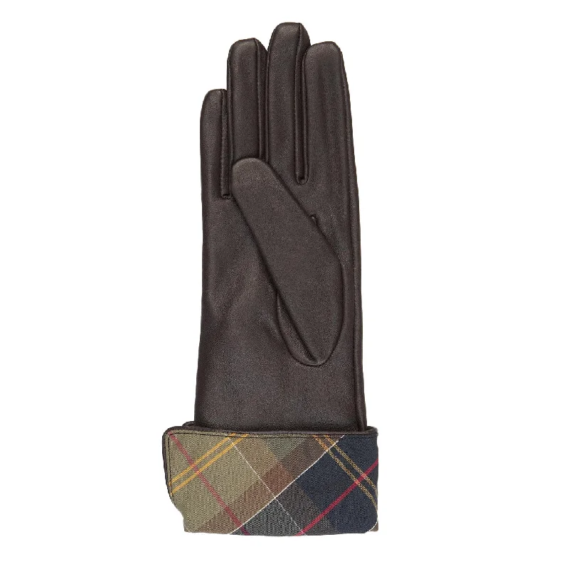 Barbour Womens Lady Jane Leather Gloves Chocolate Classic