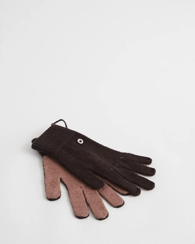 Hiro Color Blocked Knit Gloves