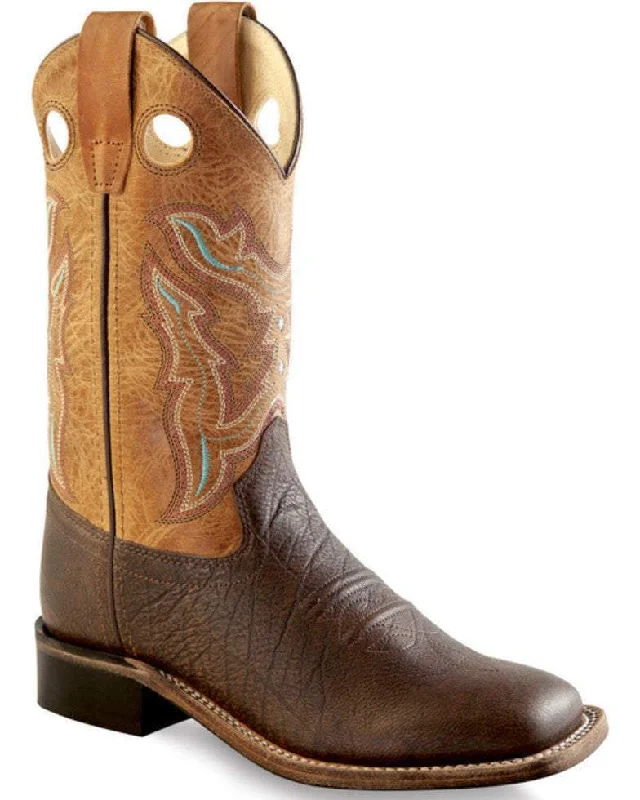 Jama Boys Brown Cowboy Square Toe Boots Style BSC1819