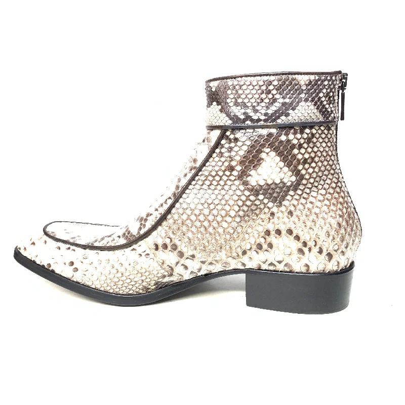 Jo Ghost Natural Python Zipper Ankle Boots