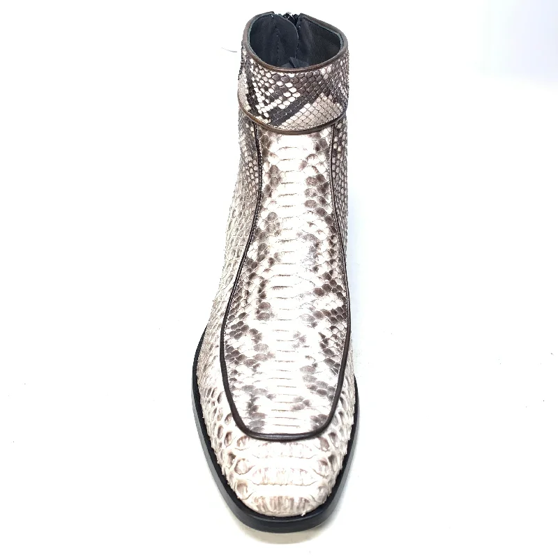 Jo Ghost Natural Python Zipper Ankle Boots