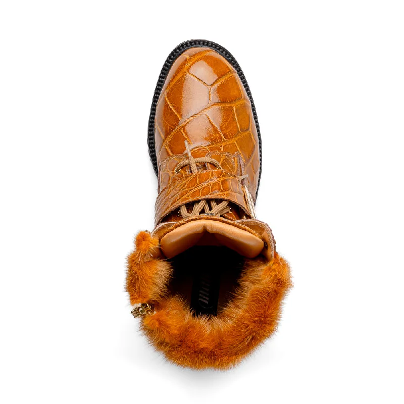 Mauri 3240 Smoke Alligator/ Mink/ Nappa Boots Toffee