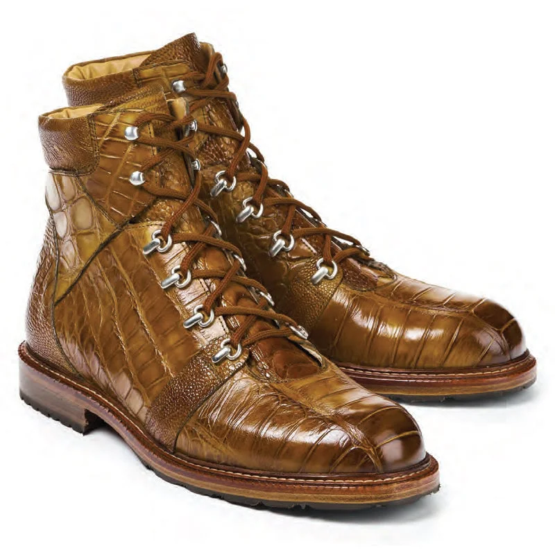 Mauri 4929 Cognac Path Finder Alligator/Ostrich Leg Boots