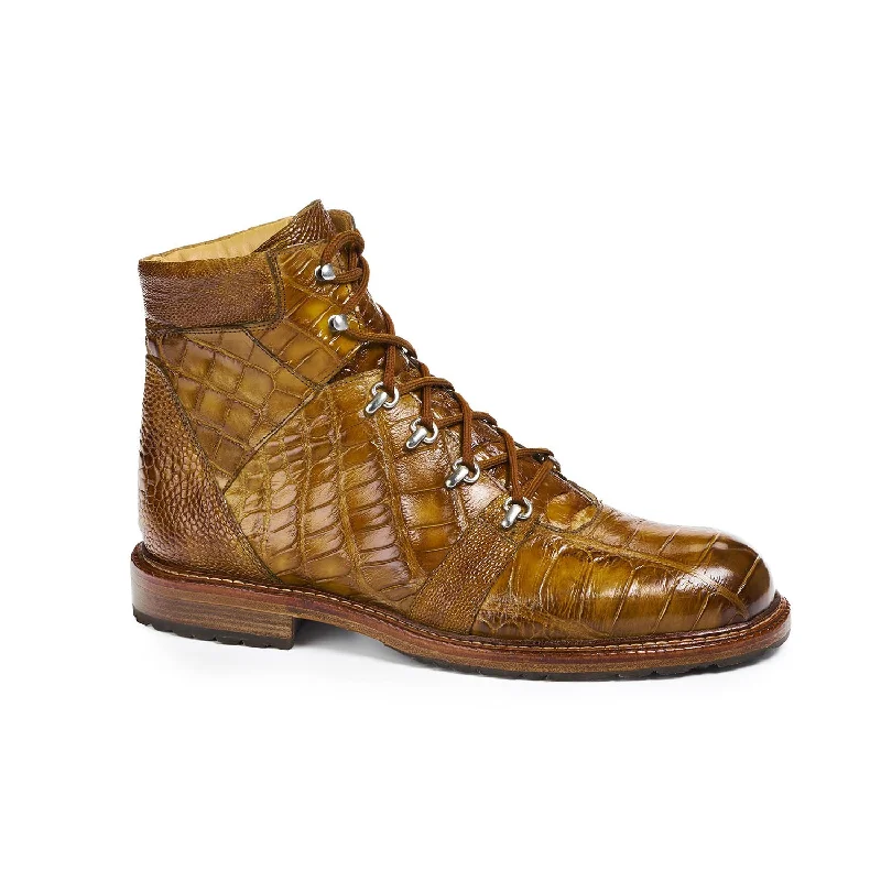 Mauri 4929 Cognac Path Finder Alligator/Ostrich Leg Boots