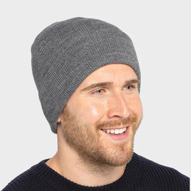 Mens Charcoal Knitted Hat