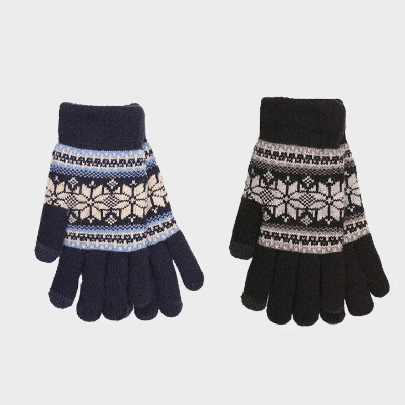 Mens Jacquard Gloves with touch screen